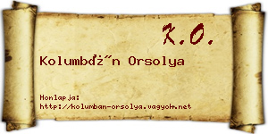 Kolumbán Orsolya névjegykártya